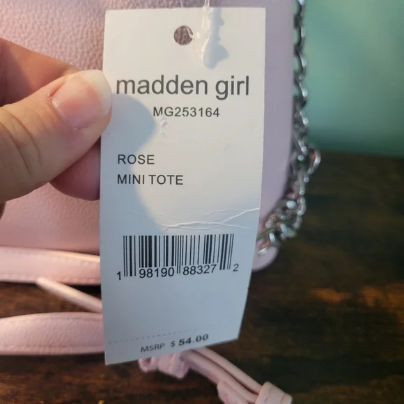 Madden Girl Pink Satchel Handbag Scarf Detail Faux Leather NWT Womens - Picture 3 of 8